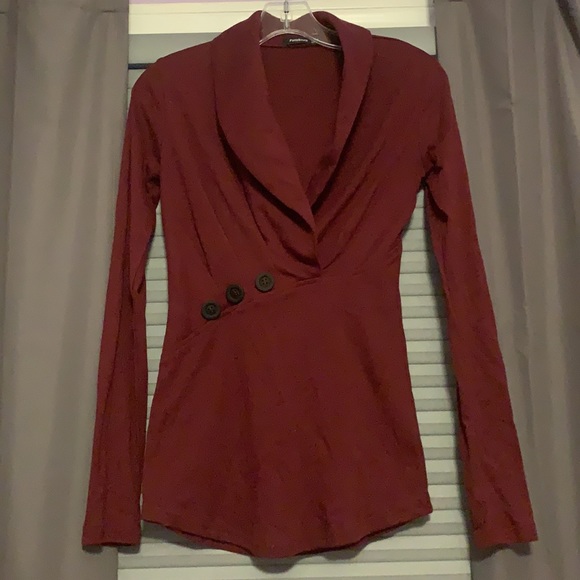 Long sleeve maroon top from Patty Boutik - Picture 4 of 5
